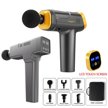 

Vibration Electric Massager Gun LCD Monitor Massage Muscle Training Massage Back Face Massager for Neck Slimming Body Massagers