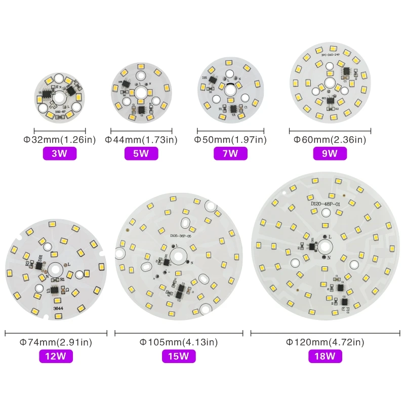AC 220V-240V LED Chip 3W 5W 7W 9W 12W 15W 18W SMD 2835 Light Beads for Led Downlight Cold/Warm white Lighting Spotlight Led Lamp Beads