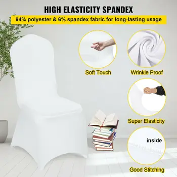 Spandex Wedding Chair Covers – White Stretch Slipcovers 2