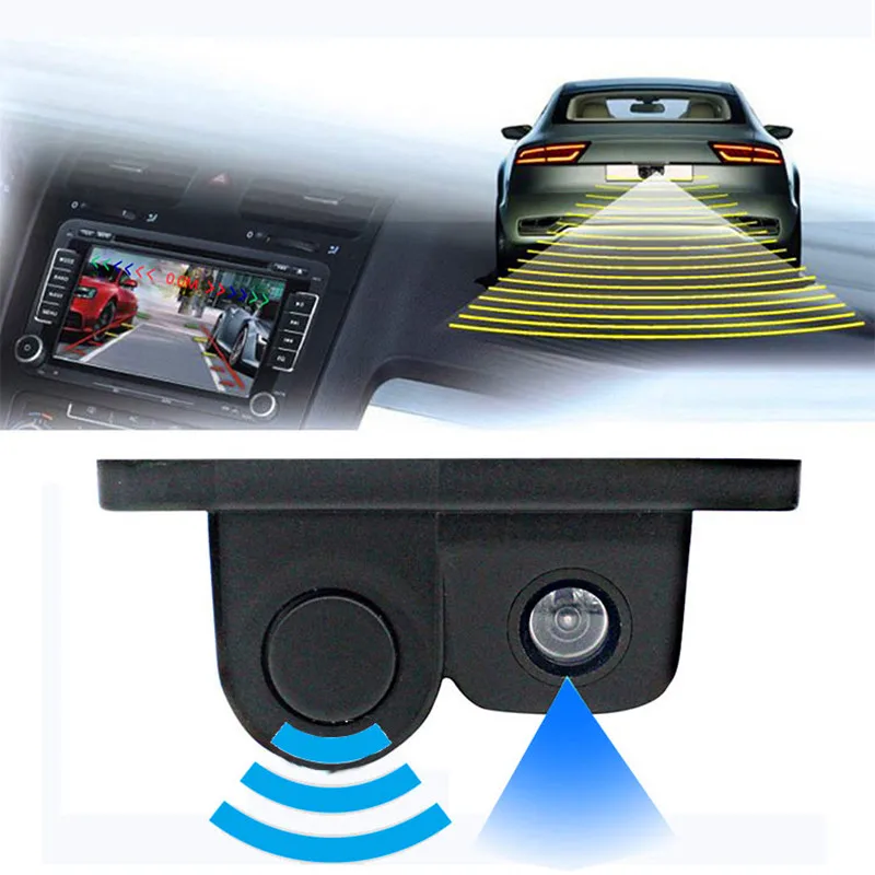 

2 In 1 Car Vision Rear View Camera Radar Parking Sensor 170 Degree View Angle IP67