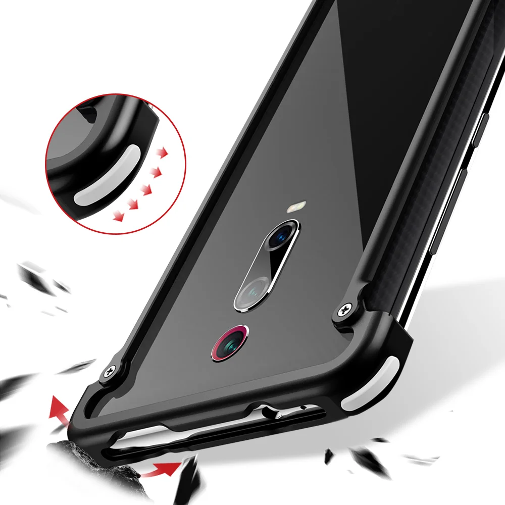 Best OATSBASF Airbag Bumper Metal Case For Xiaomi Redmi K20 K20 Pro Case Personality Metal Cover Case for Redmi K20 Pro Case