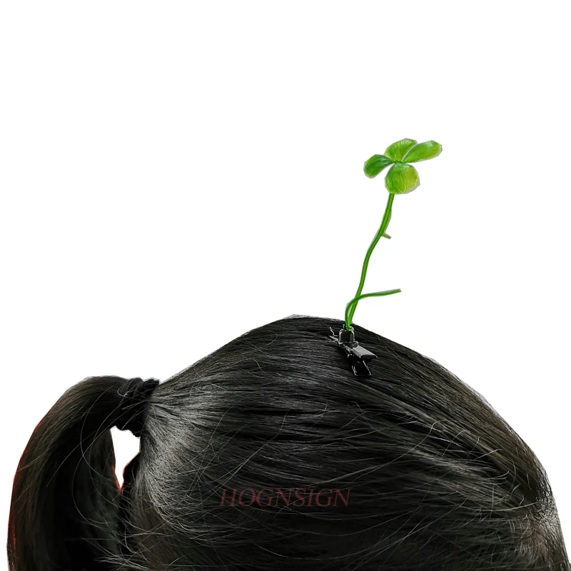 シロツメクサとクローバー ベビーヘアクリップ ヘアピン ヘアアクセサリー 髪飾り シロツメクサとクローバー ベビーヘアクリップ ヘアピン ヘア