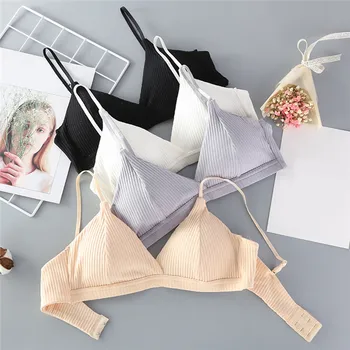 

Soft Bralette Deep V Seamless Bras For Women Wireless Bralette Sexy Lingerie Solid Female One Piece Seamless Padded Bra Fashion