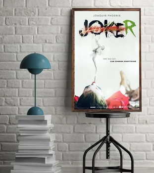 

2019 Joker Poster Joaquin Phoenix Movie DC Comics Art silk poster painting Poster Wall Decor