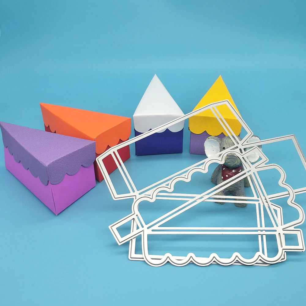 

Triangle candy box with lid, gift box, jewelry box metal cutting mold scrapbook photo album decoration DIY handmade art