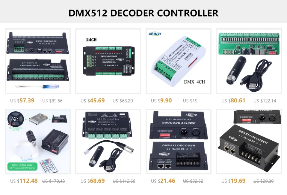 Контроллер светодиодной ленты 4CH мини DMX 512 декодер RGB контроллер консоль использование декоративное освещение Домашнее освещение диммер DC12V-24V