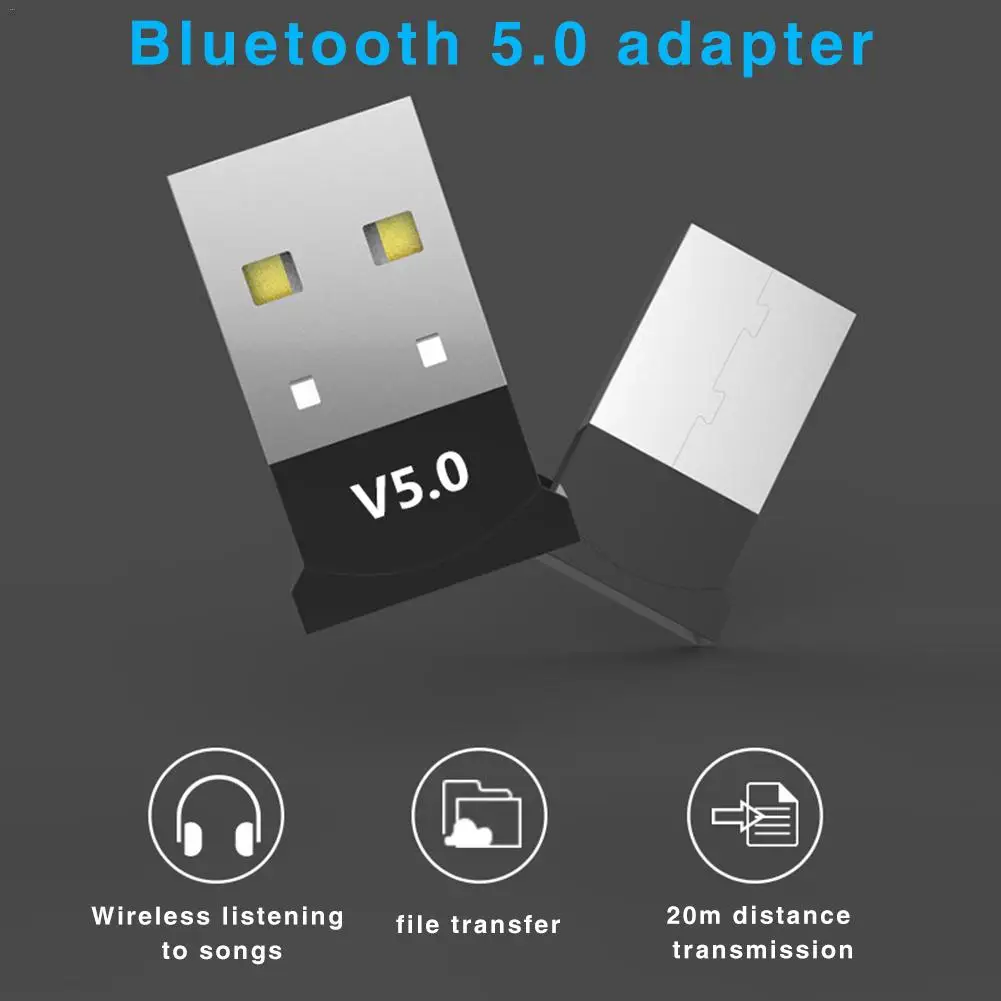 Bluetooth адаптер 5,0 USB Настольный компьютер Бесплатный привод Bluetooth аудио приемник ключ Музыкальный Аудио приемник передатчик Windows