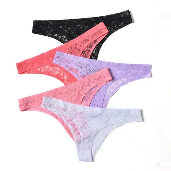 

New HOT Women Low Waist g string Transparent Underwear Sexy Lace Floral Hollow Out Panty 9 COLORS girl thongs underwear female
