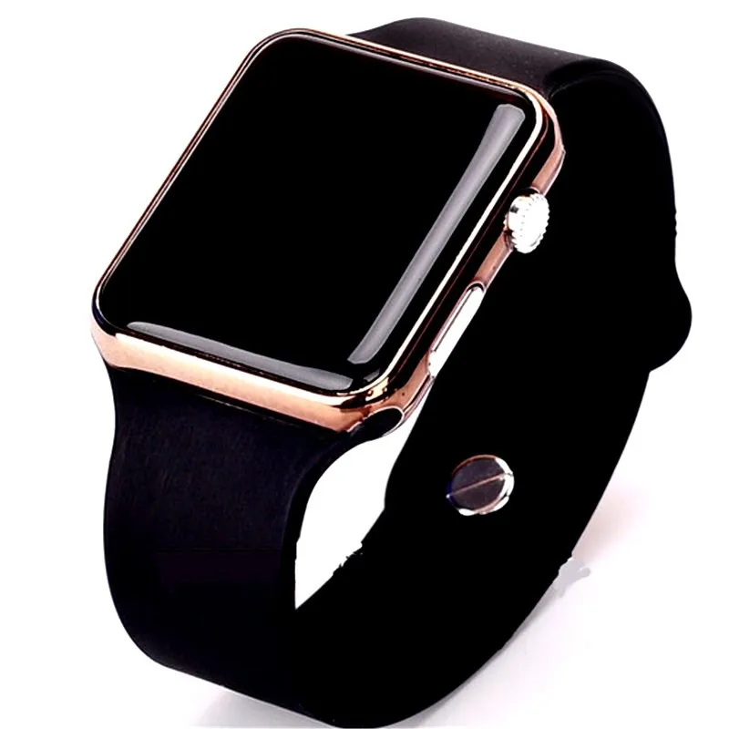 Модные унисекс часы мужские светодиодные цифровые часы с силиконовым ремешком Мужские спортивные часы электронные часы reloj hombre relogio masculino - Цвет: 16236BlackRoseGold