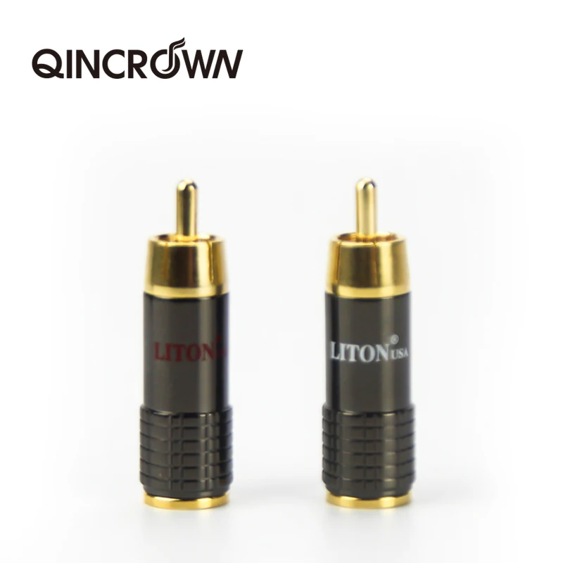 QINCROWN 4 шт./лот сделай сам RCA разъем HIFI позолоченный штекер аудио для аудиокабеля