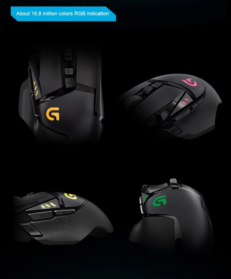 Logitech G502 HERO Engine с 16000 dpi высокопроизводительная программируемая настраиваемая RGB игровая мышь LIGHTSYNC HERO для геймеров