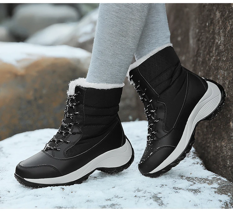 Large size Women Boots High Quality Leather Suede Winter Boots Shoes