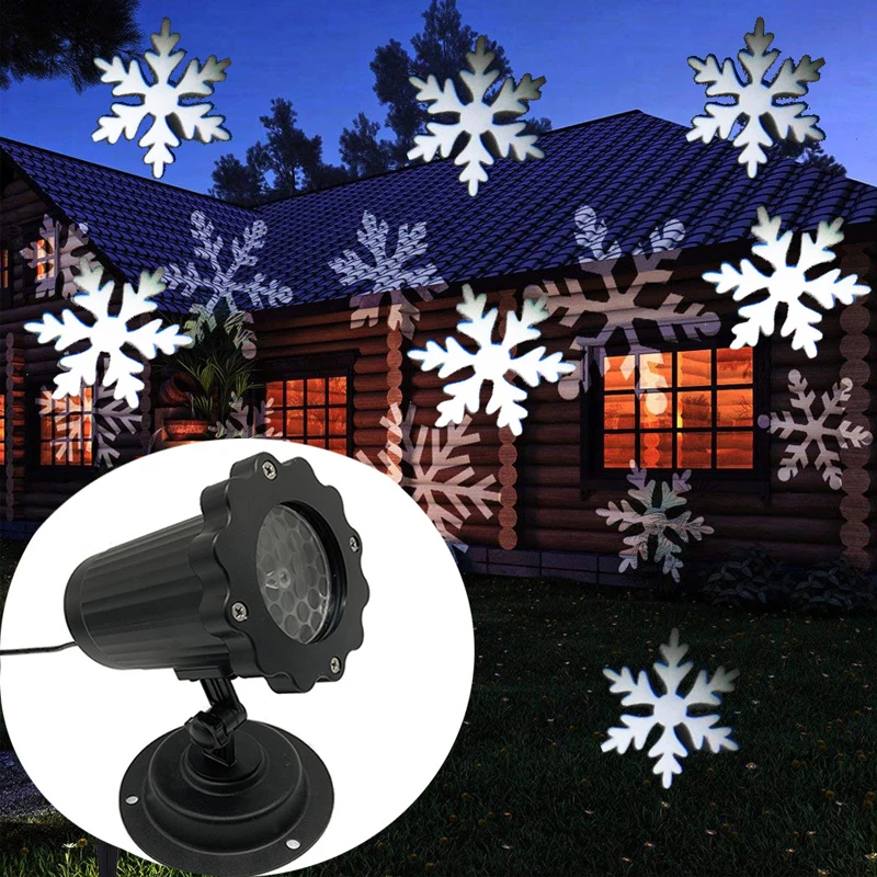 Рождественский лазерный проектор IP65 движущаяся Снежная Снежинка сценическая лампа Рождественский год прожектор светодиодный вечерние садовые DJ DMX Освещение