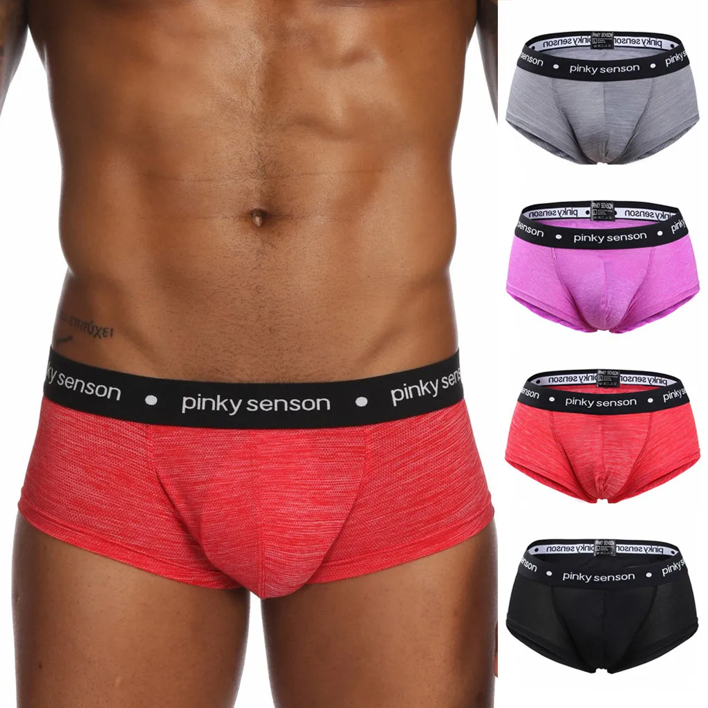 

Men's Sexy Boxer Underwear cotton underpants Shorts pure color Comfortable Tight Soft mens Underpants #YC