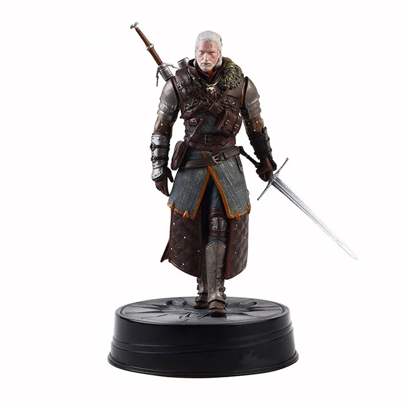 

Warrior with sword Witch Wild Hunting Geralt of Rivia PVC Material Desktop Decoration Action Figure Dolls Toys decoration shows
