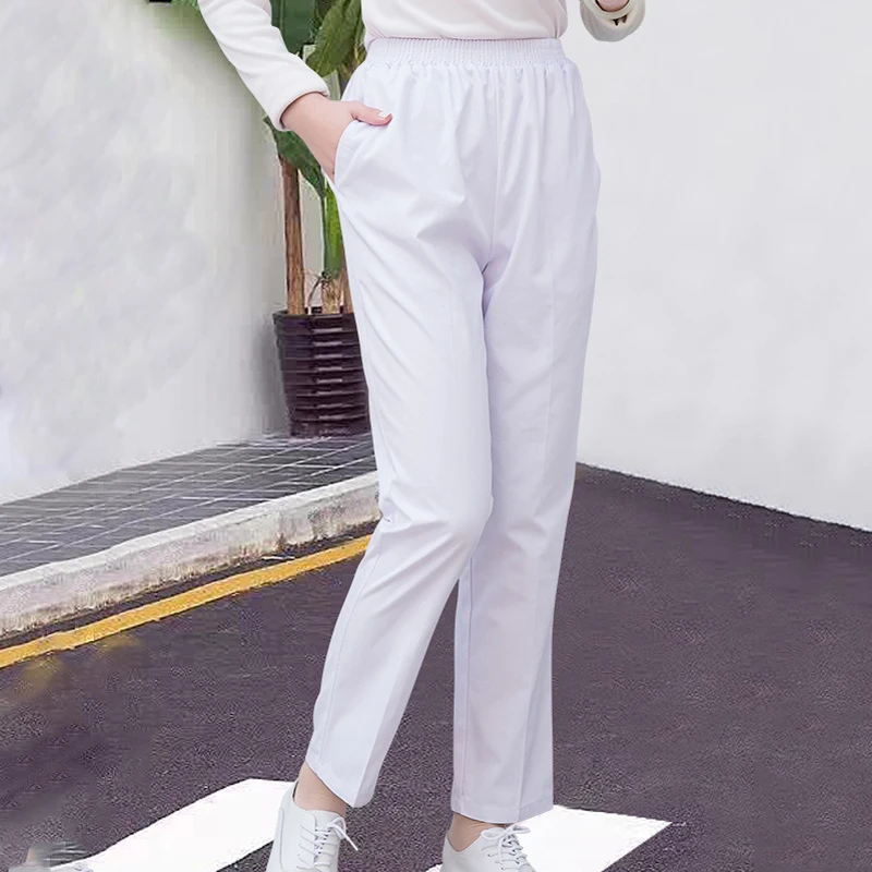 Color 3 Pants Медицинская униформа для работы брюки Доктор Медсестры эластичный пояс для женщин стоматологический скраб брюки спа клинические брюки лаборатория Спа Уход хирургический - Цвет: Color 3 Pants