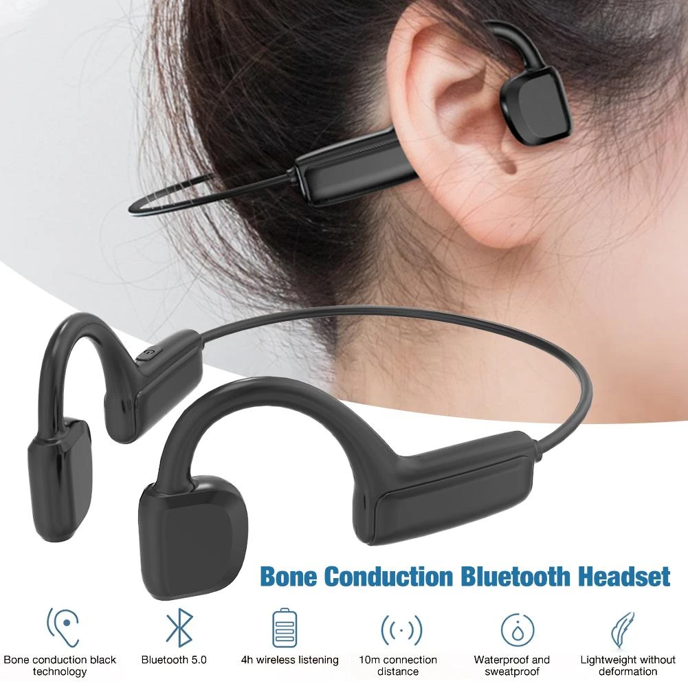 Bluetooth Wireless Headphones Bone Conduction Sweatproof Outdoor Sport Headset With Microphone Handsfree Headset - & Headphones - AliExpress