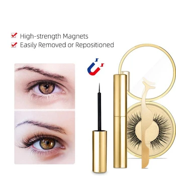 

Magnetic Liquid Eyeliner Magnetic Eyeashes False Eyeashes Tweezer Kit Waterproof Long Lasting Natural Make Up Tools Kits
