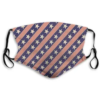 

NYF Patriotic Star Pattern in Diagonal Stripes National Unisex Tourism Dustproof Breathing Mask Respirator Activated Carbon