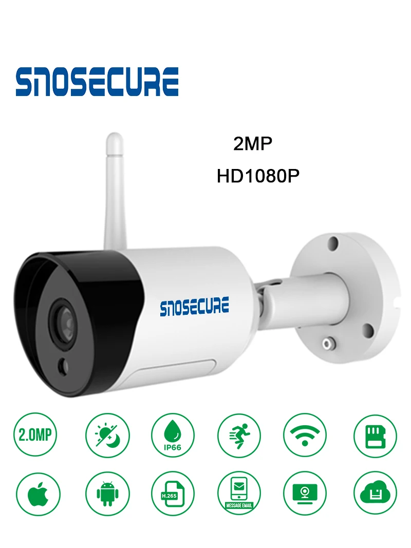

SNOSECURE 1080P Camera WIFI IP Camera waterproof Security Surveillance 2-way Audio intercom Wireless Video Surveillance Camera