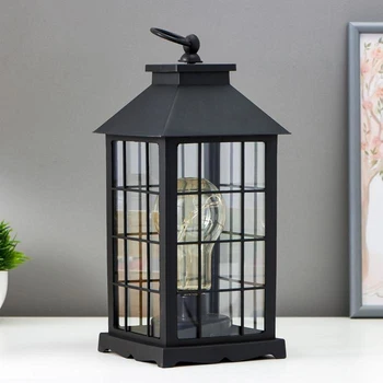 

Night light "Lantern. Cage" black from batteries 3ААА 30х14х14 cm 3000114
