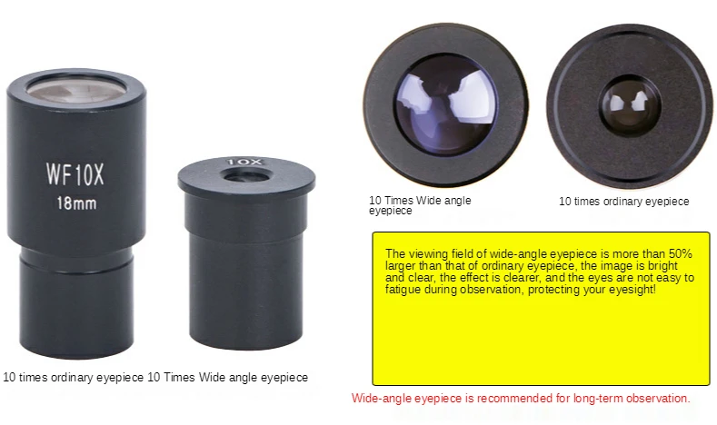Microscópio ocular grande angular wf5x wf10x wf16x