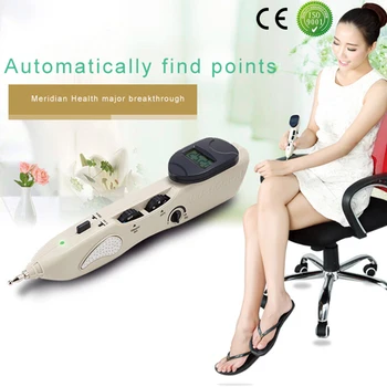 

New Acupuncture Massage Gun Pen with Trigger Point Chart Cordless Rechargeable Laser Electronic Massage Meridian Energy Pen Pain