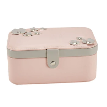 

Jewelry Box Multi-Layer Portable Jewelry Storage Box PU Creative Pink Jewelry Box