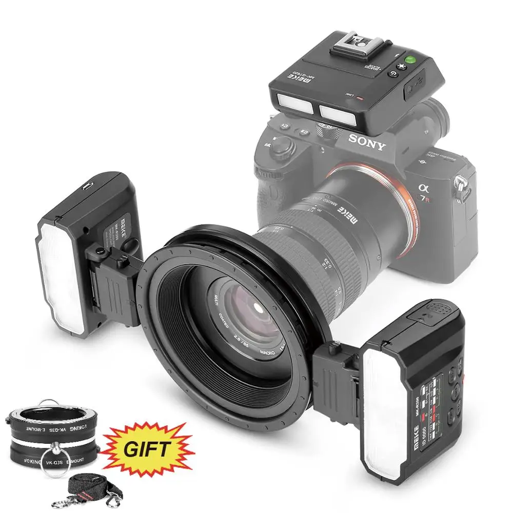 Meike MK MT24 Macro Twin Lite Flash Kit для Sony A7 A7R A7S A7II A7RII A5000 A5100 A6000 A6300 A6500 A6600 беззеркальные
