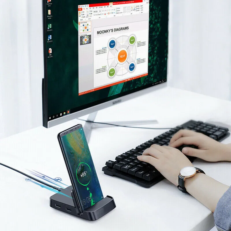 

7 In 1 Type-C HUB Docking Station For Samsung S10 S9 S8 Dex Pad Station USB-C To HDMI Dock Power Adapter For Huawei P30 P20 Pro