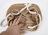 Summer Women Straw Backpack Handmade Beach Bag Drawstring Knapsack Knitted Crocheted Shoulder Bag Travel Bag 4