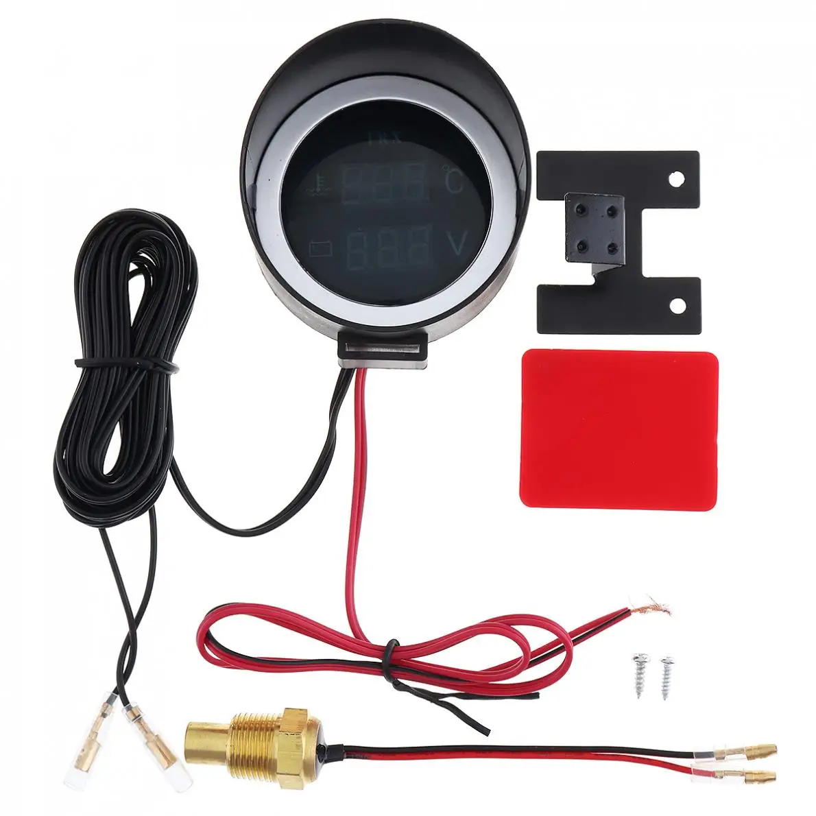 12 V/24 V синий светильник ЖК-дисплей цифровой автомобильный вольтметр температура воды датчик вольт метр с Сенсор