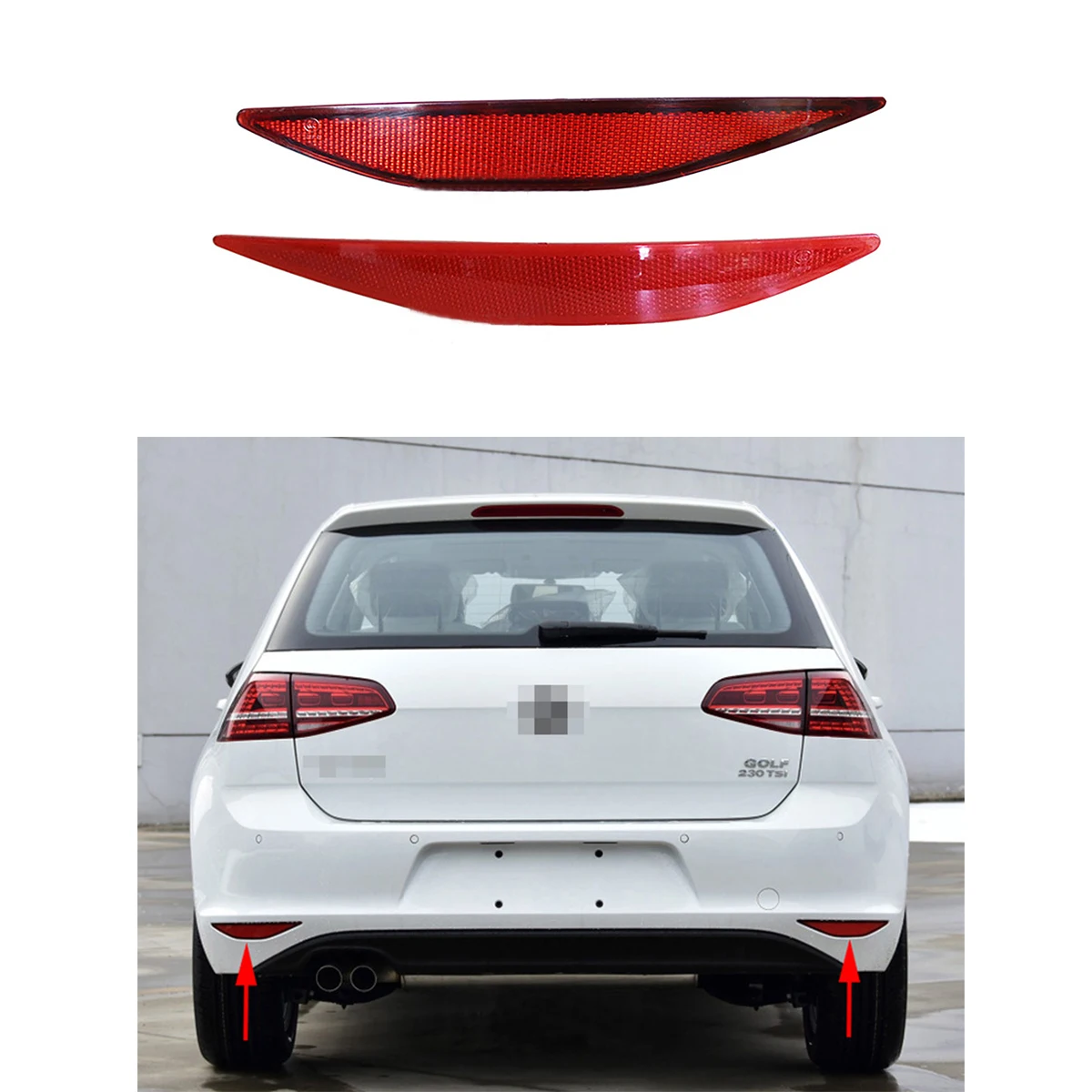 

Auto Left Right Rear Bumper Reflective Marker Lamp Reflector Light For VW Golf MK7 2013 2014 2015 2016 2017 5GG945105 5GG945106