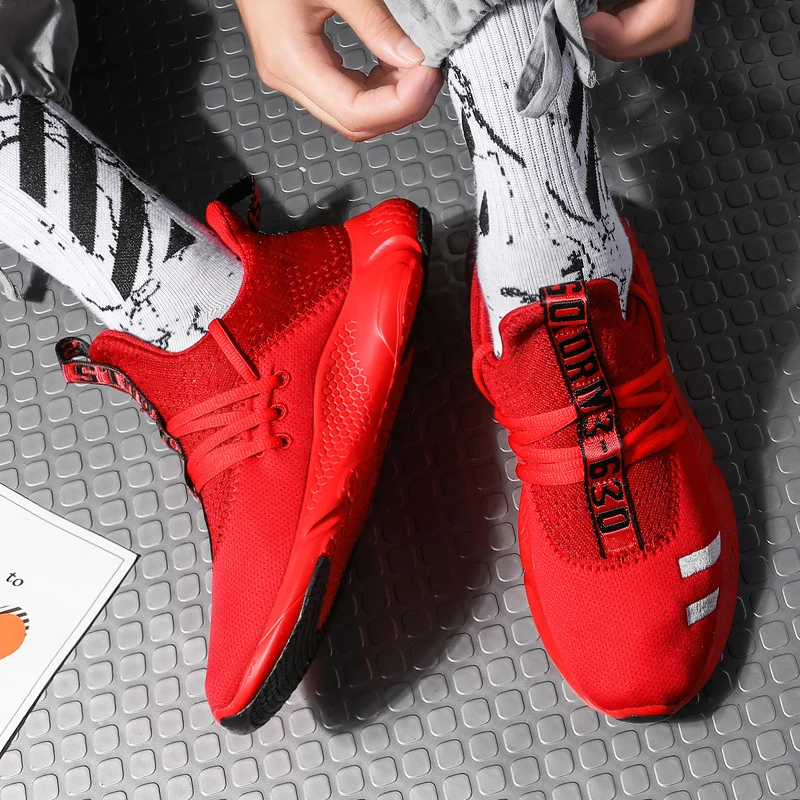 2019 новые дышащие легкие беговые Flyknit износостойкая красная спортивная летняя обувь из вискозы