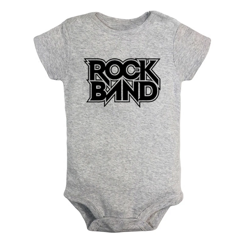 Рок-группа, микрофон, гитара, полка, барабан, дизайн, для новорожденных мальчиков и девочек, наряды, комбинезон, с принтом, для младенцев, боди, одежда, хлопковые комплекты - Цвет: JcBaby1123GD