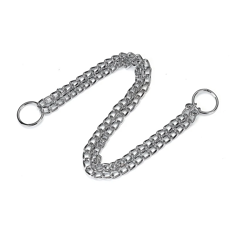 Двухрядный ошейник для собак из железа серебристая витая Цепочка p типа щенков