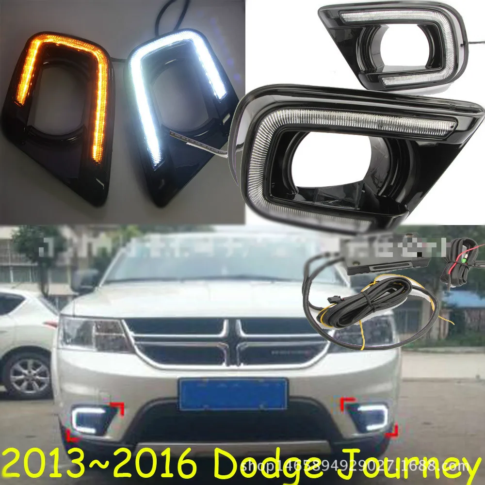 

LED Daytime Running Light For Dodge Journey Fiat Freemont 2014 2015 2016 Yellow Turn Signal Relay DRL Fog Lamp Decoration