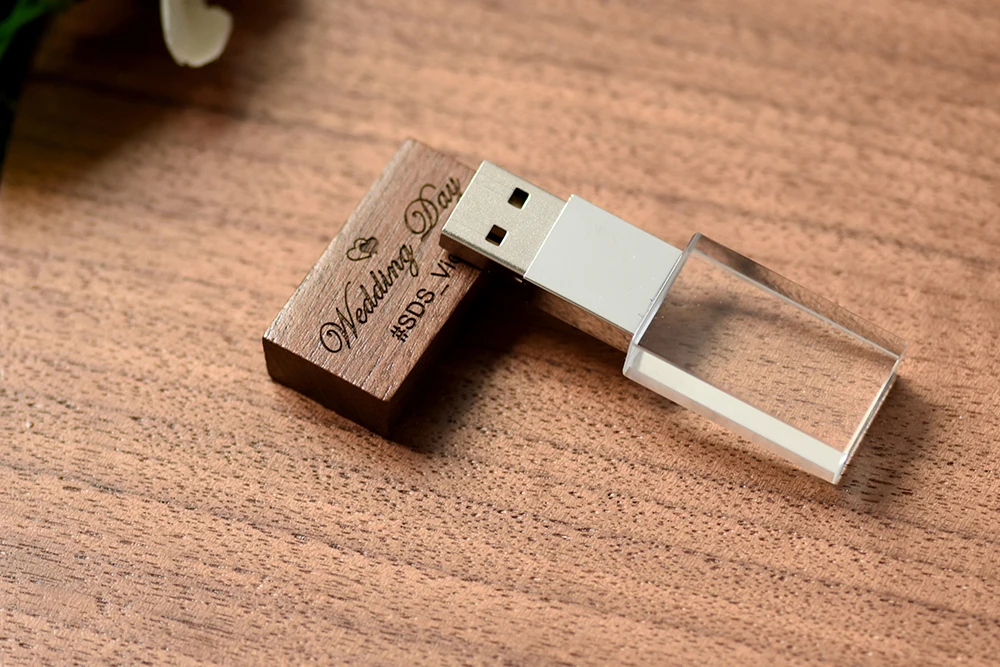 jaster pçs lote usb flash drive caixa de madeira cristal memoy vara maple livre logotipo personalizado caneta drive criativo presente de casamento