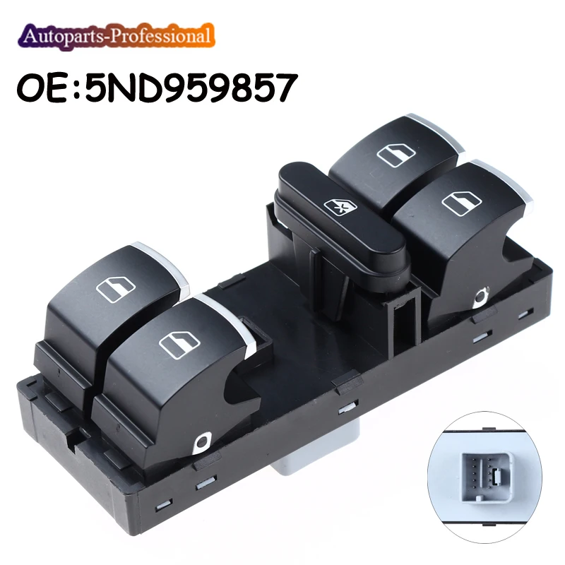 Lato Conducente Master Window Controller Interruttore Cromato Per Vw Touran Tiguan Passat B6 B7 Cc Golf Mk5 Mk6 Jetta Iii Amarok 5Nd959857