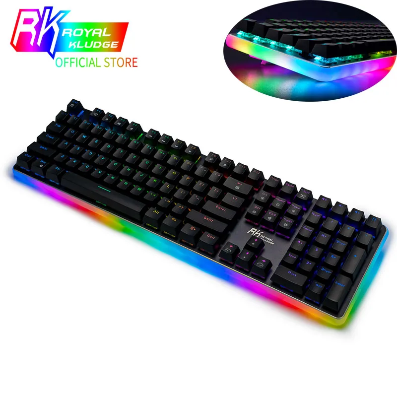RK918 ROYAL KLUDGE игровая механическая клавиатура USB Проводная 108 клавиш с RGB подсветкой