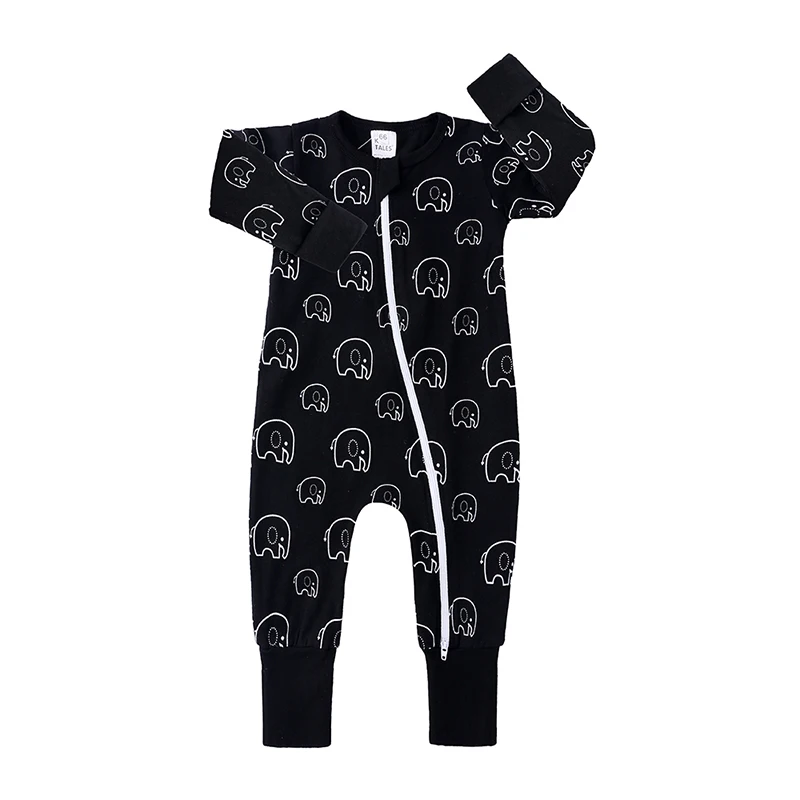 baby clothes cheap Newborn Baby Girls Boy Rompers Infant Cotton Cartoon Print Cute Jumpsuit Toddler Long Sleeve Double Zipper Pajamas Spring Autumn Cute Infant Baby Girls Romper