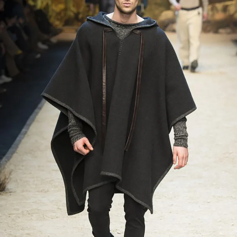Sets Fashion Cool male cape woollen overcoat Cosplay | Мужская одежда