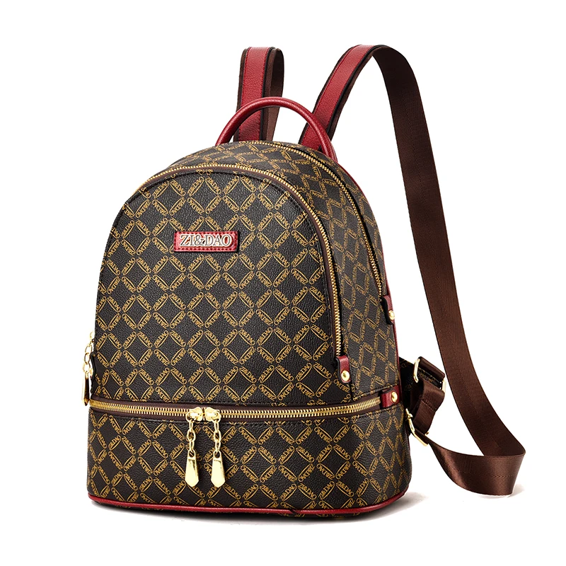 Brand Printed Women Backpack High Quality Youth Leather Backpacks for Teenage Girls Female School Women Travel Backpack