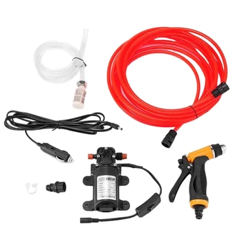 

12V 80W Car Washer Portable Water Pump Kit Sprayer Cleaner Hose Van High Pressure for Car Home Garden Wash