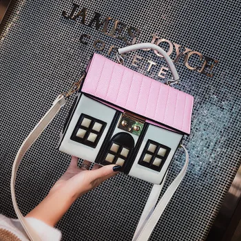 

Women Handbag 2020 New Korean fashion hit color tide wild one-shoulder diagonal small house bag fermeture eclair