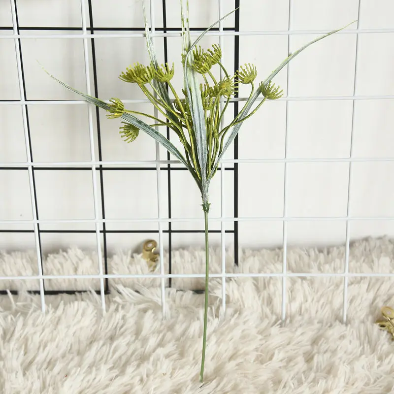 B Small grass greens fake plants flower arrangement accessories plastic Artificial flower home decoration DIY Faux foliage wreath - Цвет: B