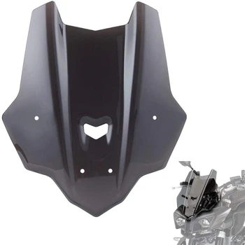 

Motorcycle Windsn Windshield Wind Shield Sn Protector with Bracket for 2016-2017 Yamaha FZ10 MT10 FZ-10 MT-10 (Black)