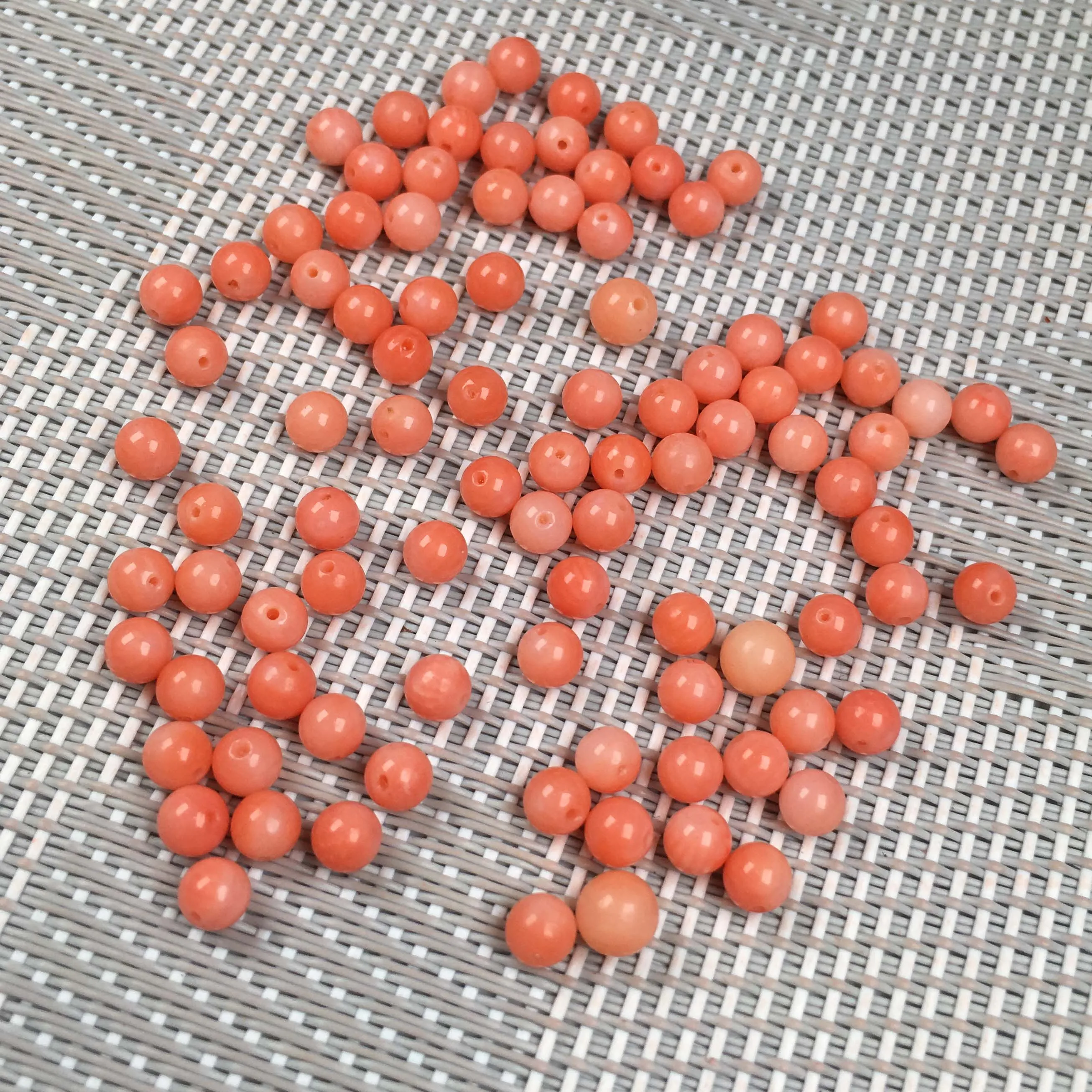2020 New 1PC Ladies DIY Bracelet Necklace Jewellery Bead Exquisite Gift Orange Round Half Hole Diameter Coral Size 4mm | Украшения и