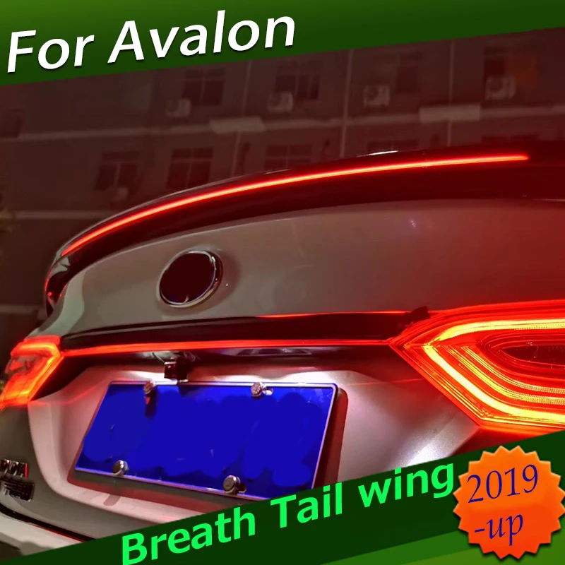 

Car Tail Trunk Spoiler Led Breathing For Toyota Avalon 2019 2020 High Quality ABS Plastic Primer Color tail wing Rear Spoiler