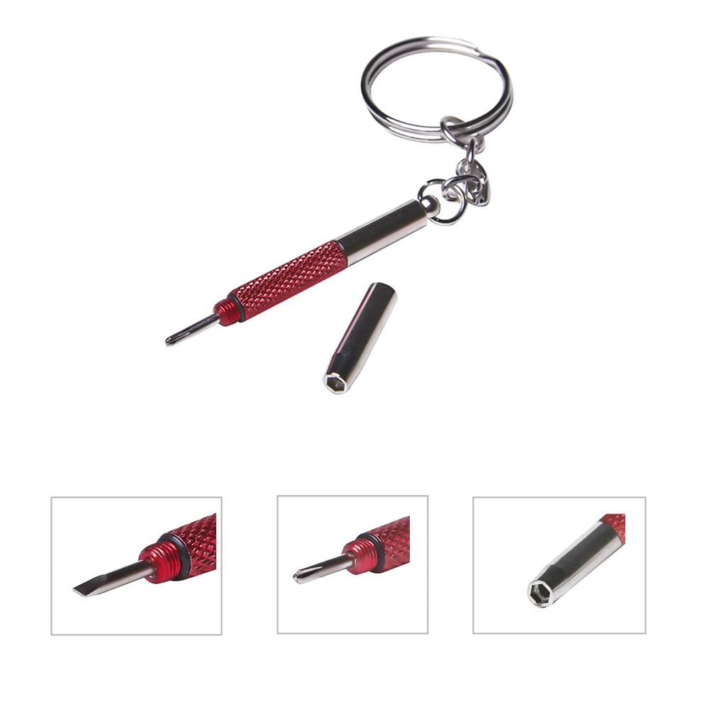 

3 in 1 Mini Small Eyeglass Screwdriver Little Multifunction Keychain Glass Screwdriver Home Sunglass Cellphone Watch Repair
